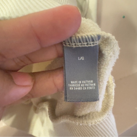 Aerie Ruffle Shoulder Crewneck Sweater Cream Women Size L - Picture 6 of 8